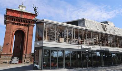 The Mercury Theatre in Colchester, with the Jumbo Water Tower in the background