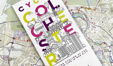 Image shows leaflet on a map of Colchester