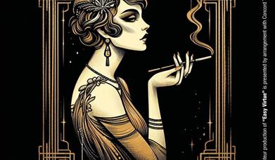 Drawing of a 1920's lady smoking