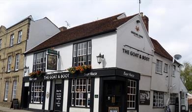 Exterior of The Goat and Boot pub