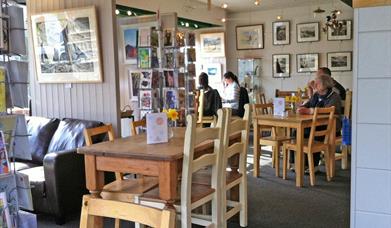 The cozy interior of The Island Art Cafe