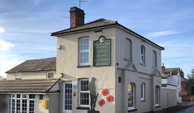 The exterior of the Fox Inn, Mersea Island.