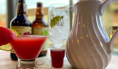 Drinks and a famous Twisters Teapot.